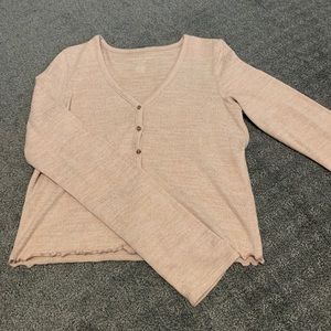Light Pink Button Long Sleeve